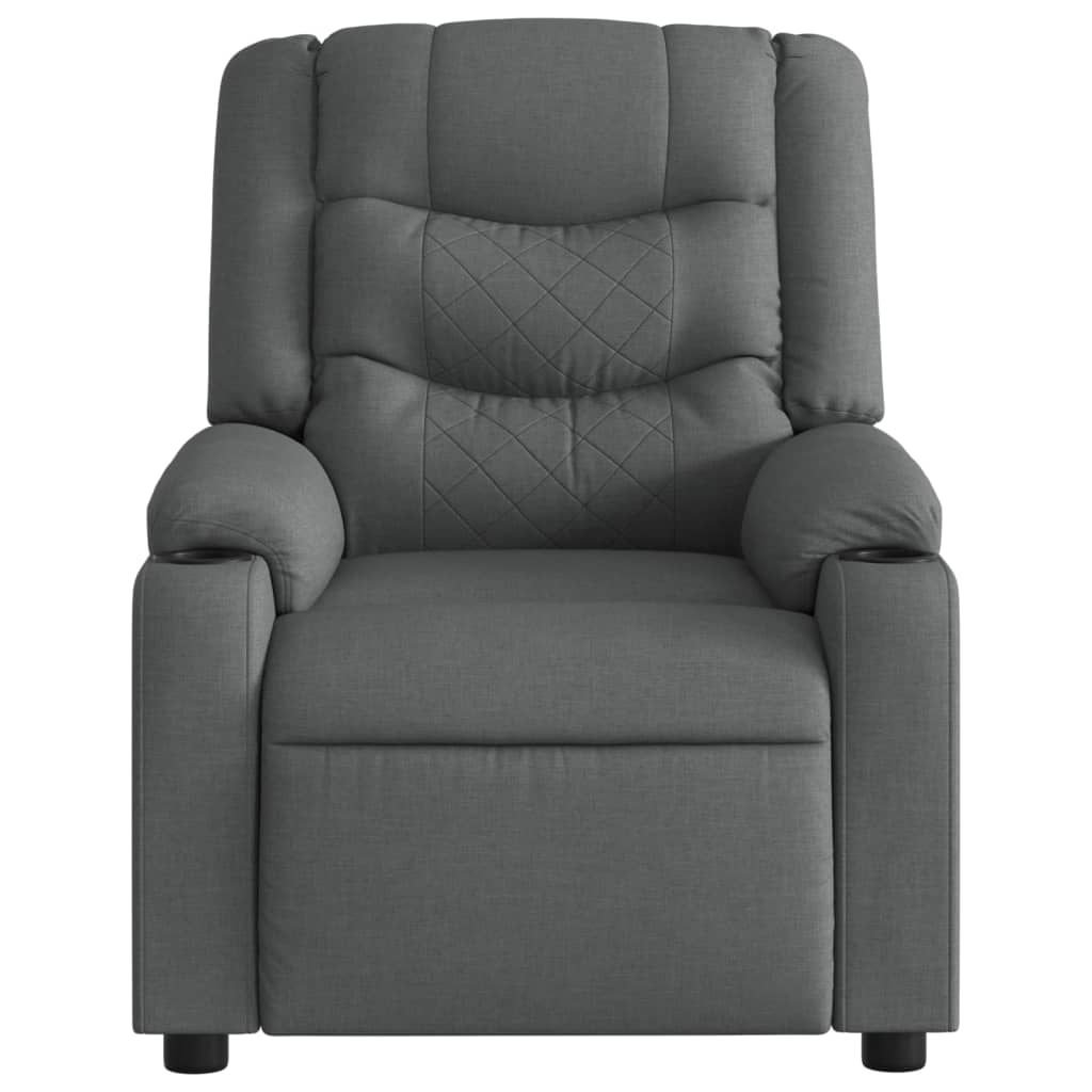 Fauteuil inclinable de massage électrique gris foncé tissu