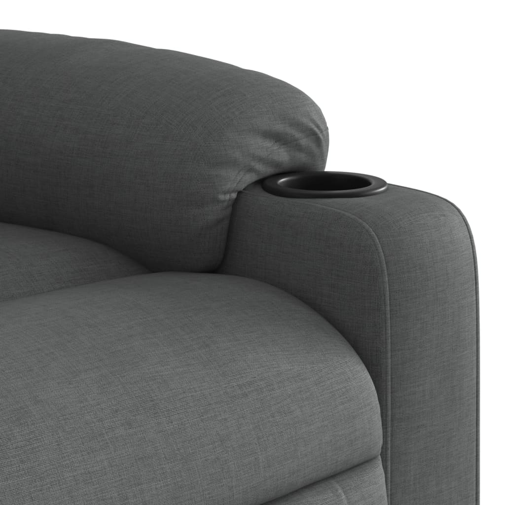 Fauteuil inclinable de massage électrique gris foncé tissu