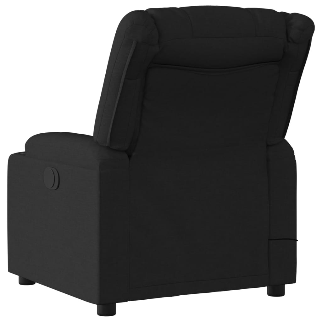 Fauteuil de massage inclinable électrique Noir Tissu