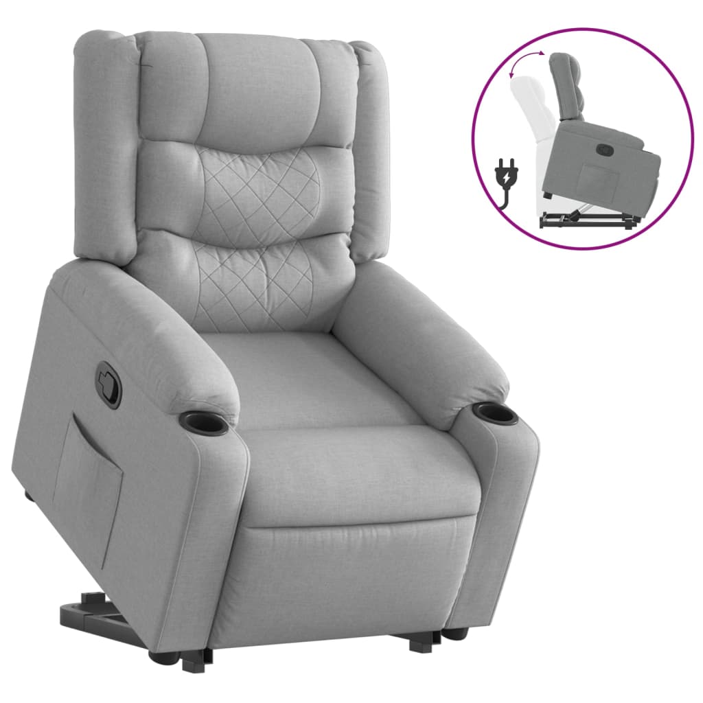 Fauteuil inclinable Gris clair Tissu Fauteuils vidaXL   