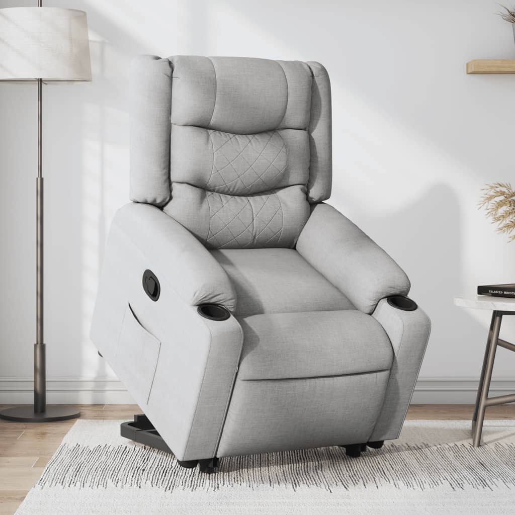 Fauteuil inclinable Gris clair Tissu Fauteuils vidaXL   