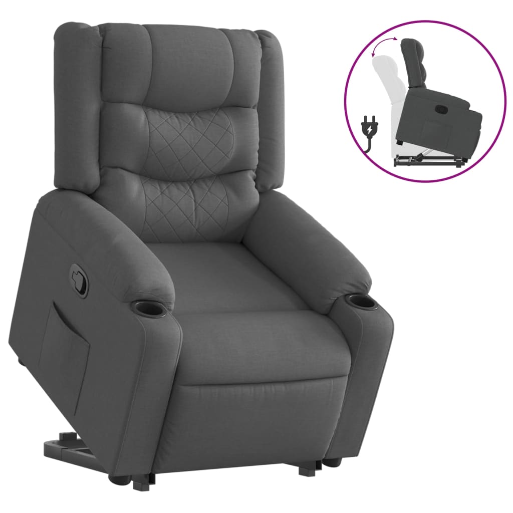 Fauteuil inclinable Gris foncé Tissu Fauteuils vidaXL   