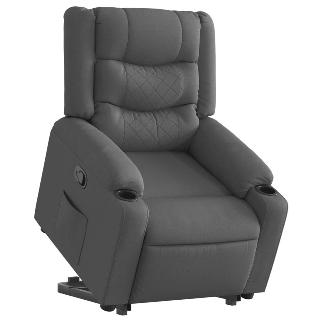 Fauteuil inclinable Gris foncé Tissu Fauteuils vidaXL   