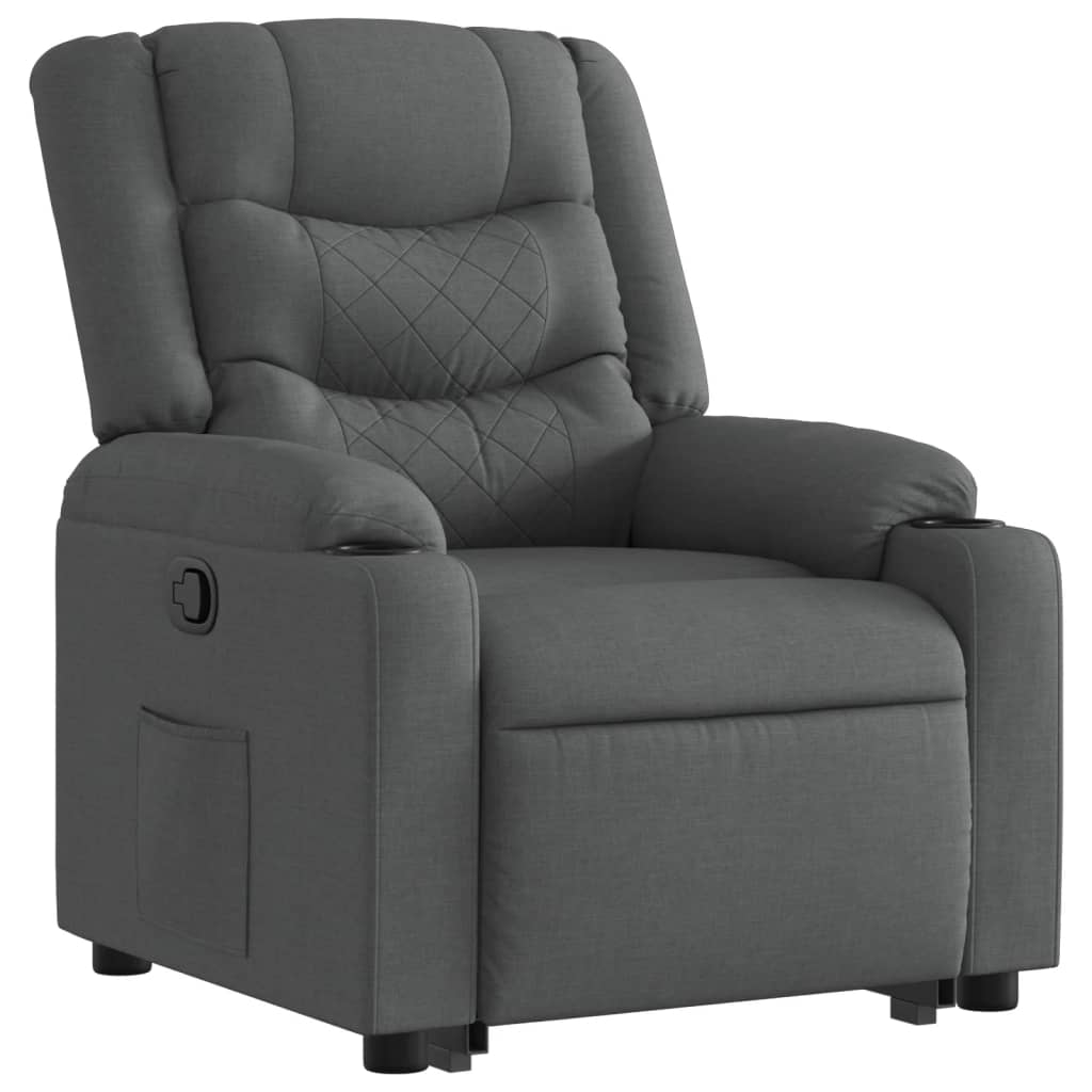 Fauteuil inclinable Gris foncé Tissu Fauteuils vidaXL   