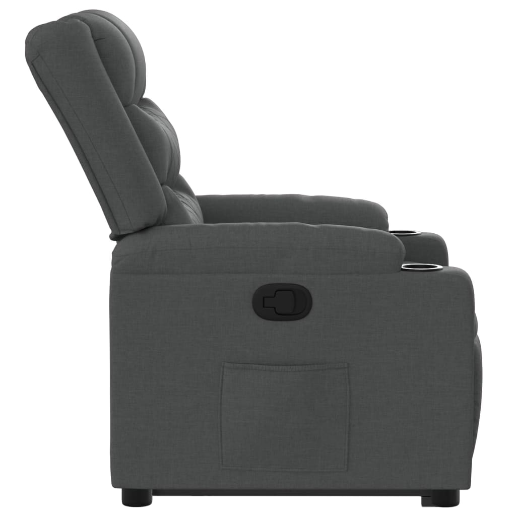 Fauteuil inclinable Gris foncé Tissu Fauteuils vidaXL   