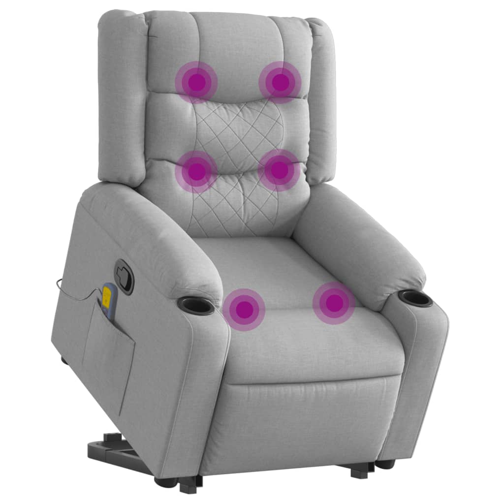 Fauteuil de massage inclinable Gris clair Tissu