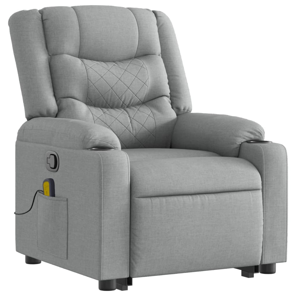 Fauteuil de massage inclinable Gris clair Tissu