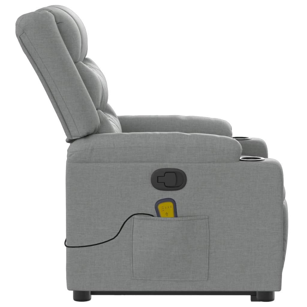 Fauteuil de massage inclinable Gris clair Tissu