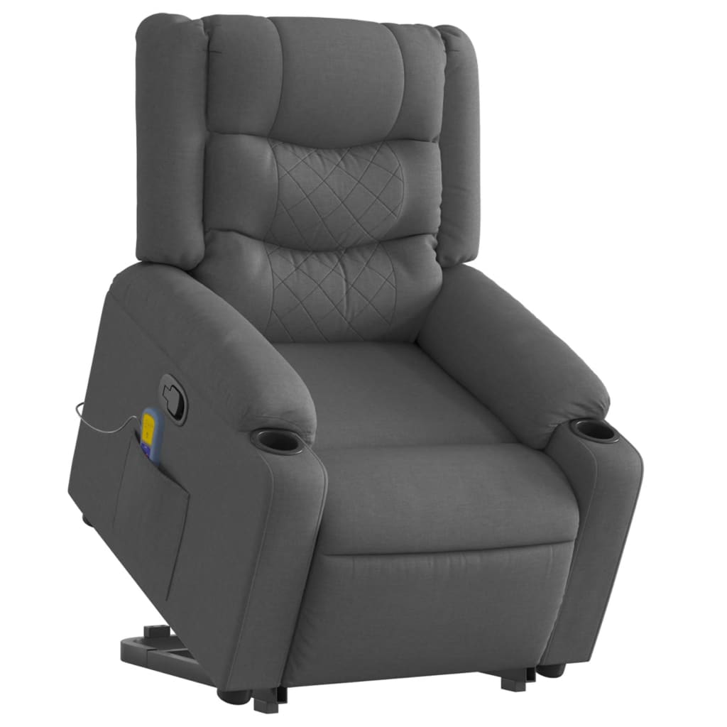 Fauteuil de massage inclinable Gris foncé Tissu