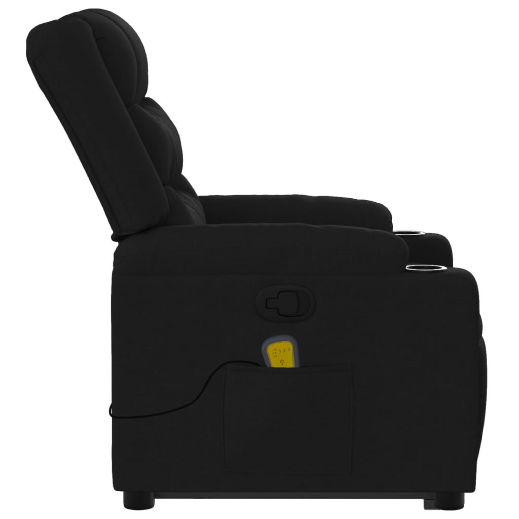 Fauteuil de massage inclinable Noir Tissu