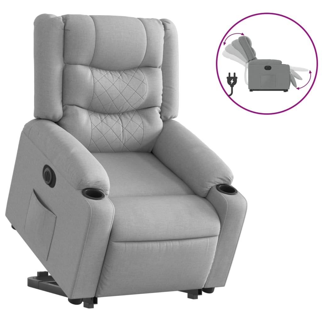 Fauteuil inclinable électrique gris clair tissu Fauteuils vidaXL   