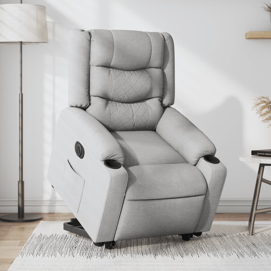 Fauteuil inclinable électrique gris clair tissu Fauteuils vidaXL   