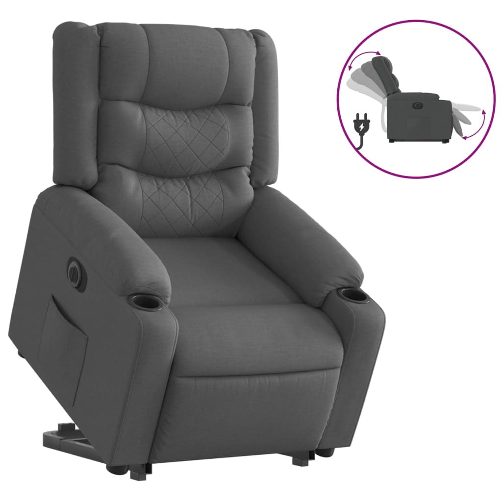 Fauteuil inclinable électrique gris foncé tissu Fauteuils vidaXL   