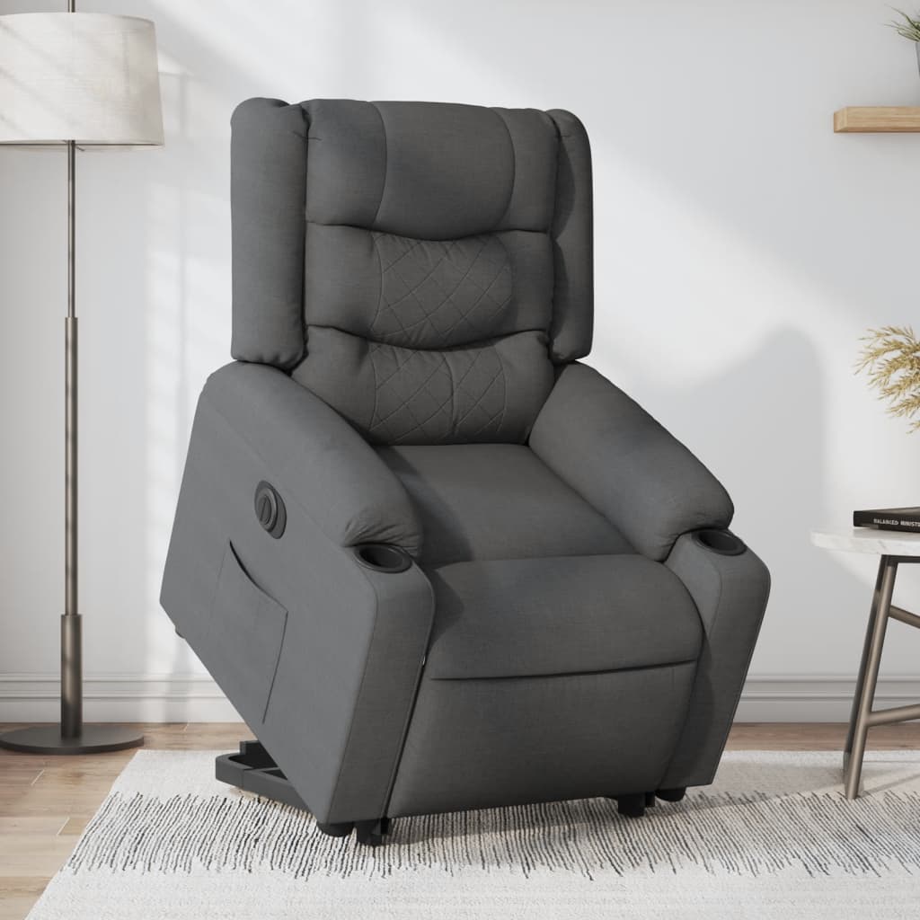 Fauteuil inclinable électrique gris foncé tissu Fauteuils vidaXL   