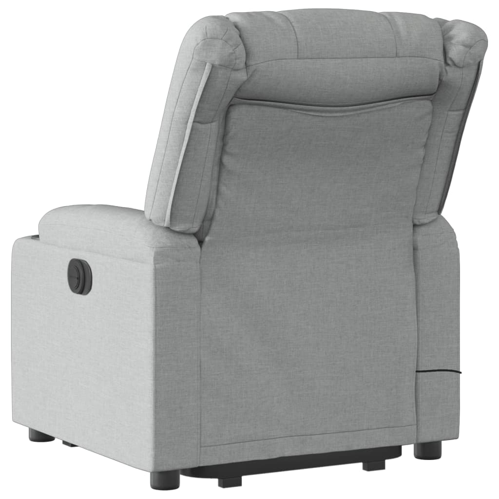 Fauteuil inclinable de massage électrique Gris clair Tissu