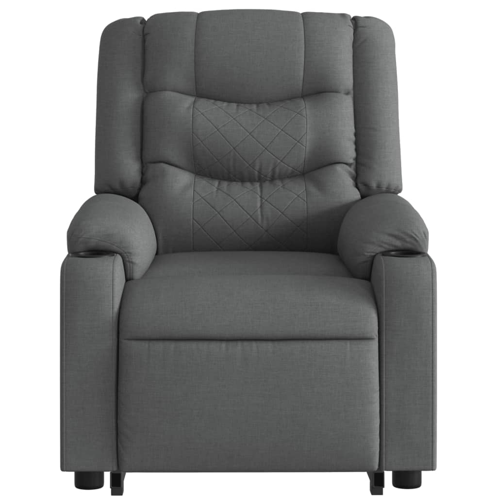 Fauteuil inclinable de massage électrique Gris foncé Tissu