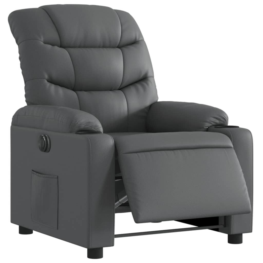 Fauteuil inclinable électrique Gris Similicuir Fauteuils vidaXL   