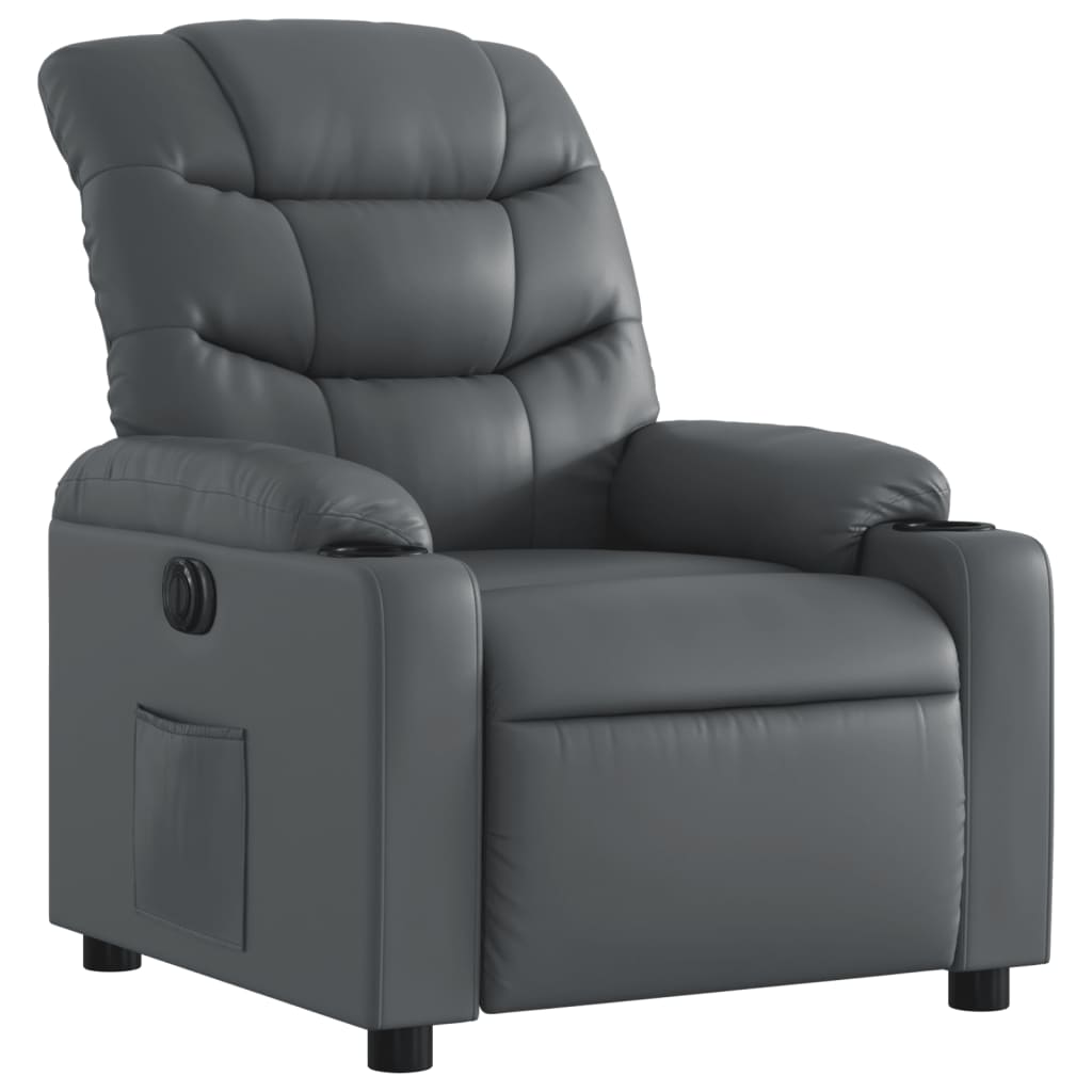 Fauteuil inclinable électrique Gris Similicuir Fauteuils vidaXL   