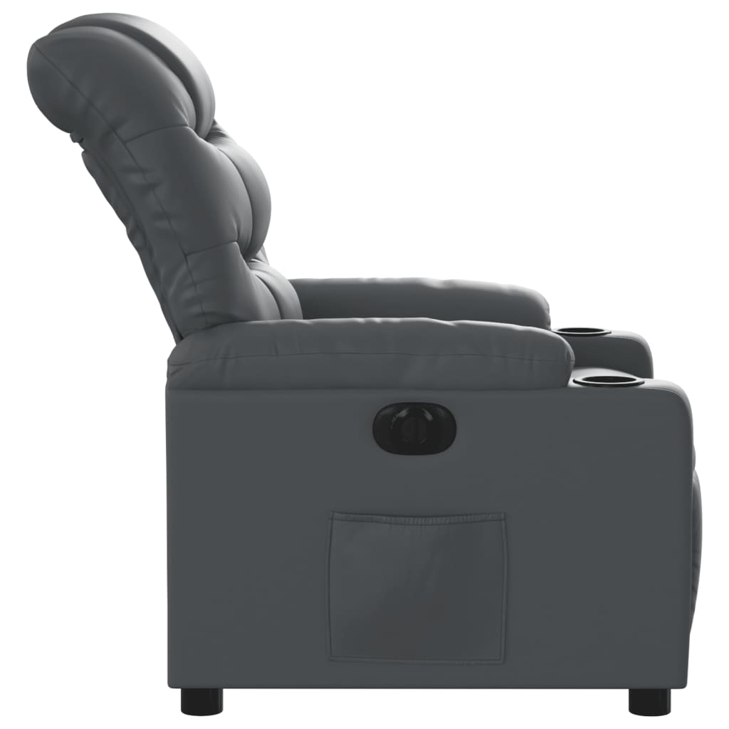 Fauteuil inclinable électrique Gris Similicuir Fauteuils vidaXL   