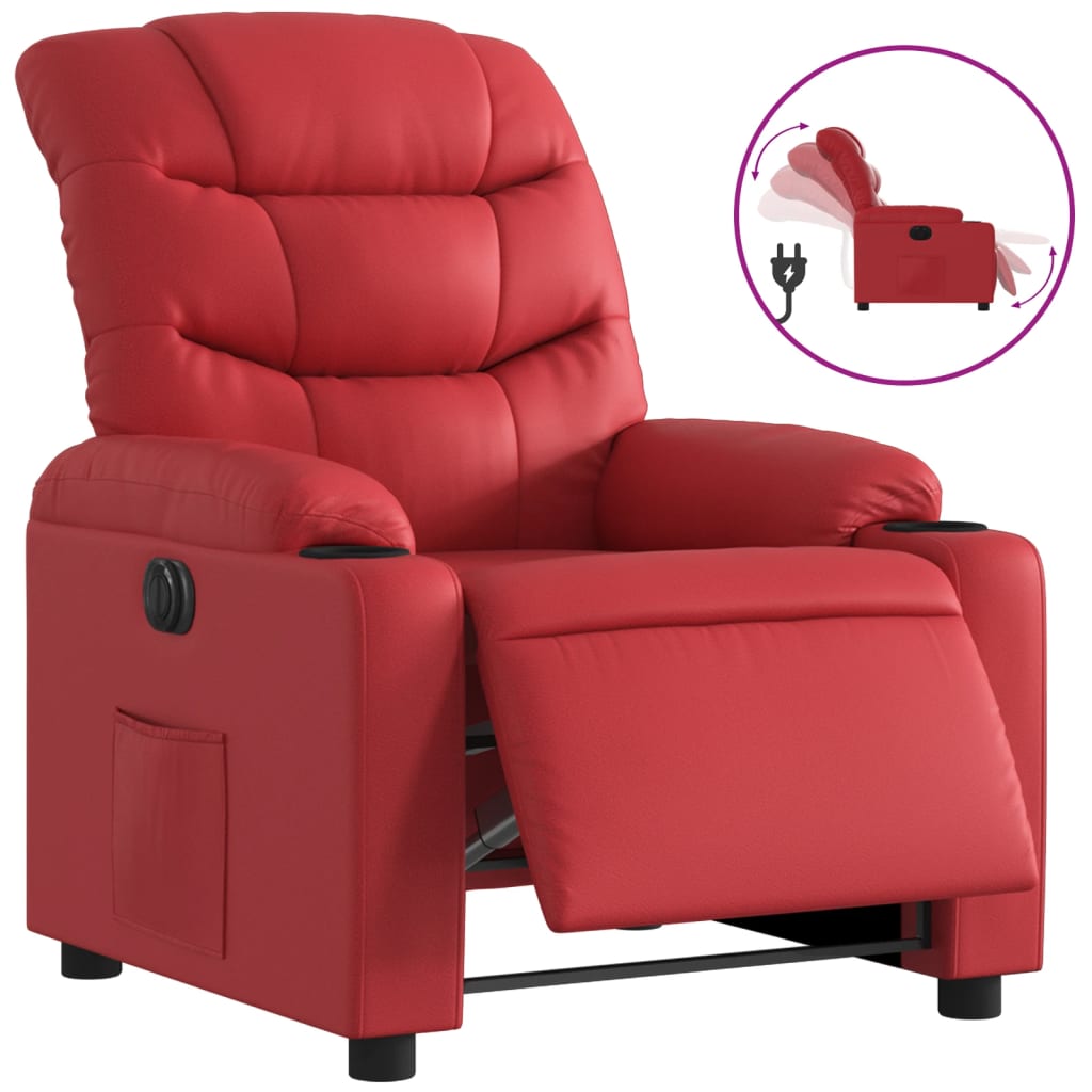 Fauteuil inclinable électrique Rouge Similicuir Fauteuils vidaXL   