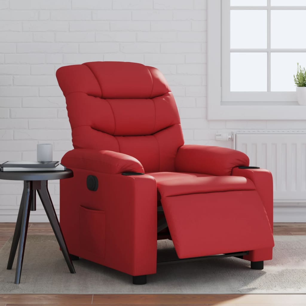 Fauteuil inclinable électrique Rouge Similicuir Fauteuils vidaXL   