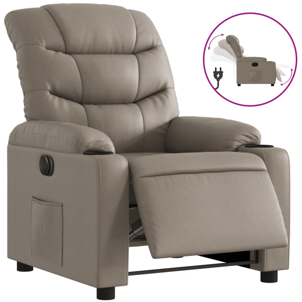 Fauteuil inclinable électrique Cappuccino Similicuir Fauteuils vidaXL   