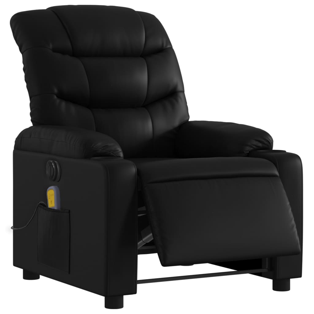 Fauteuil de massage inclinable électrique noir similicuir Fauteuils vidaXL   