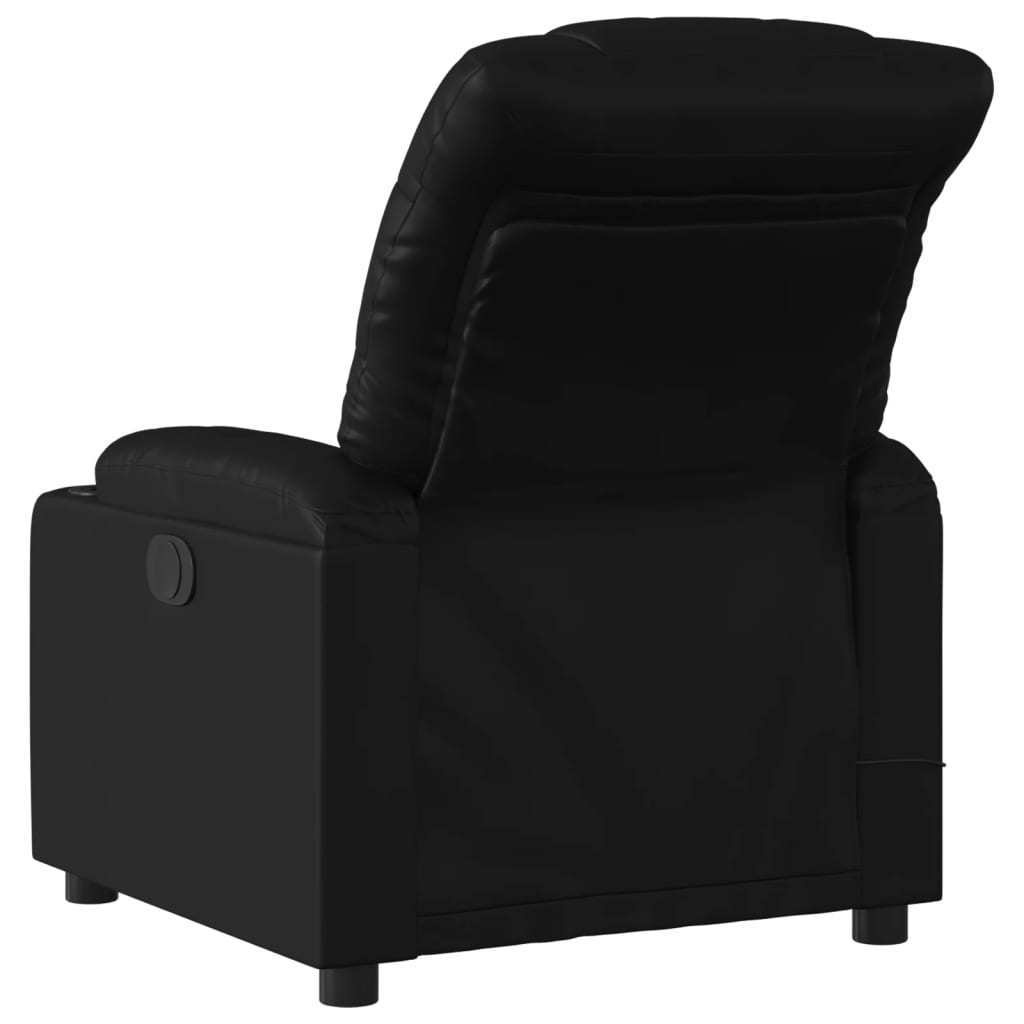 Fauteuil de massage inclinable électrique noir similicuir Fauteuils vidaXL   