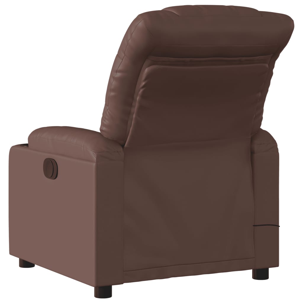 Fauteuil de massage inclinable électrique marron similicuir Fauteuils vidaXL   