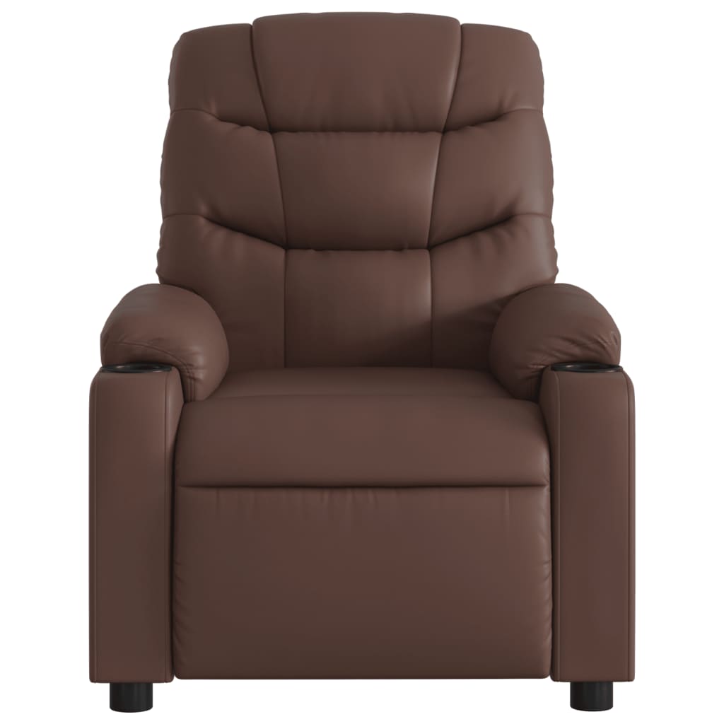 Fauteuil de massage inclinable électrique marron similicuir Fauteuils vidaXL   