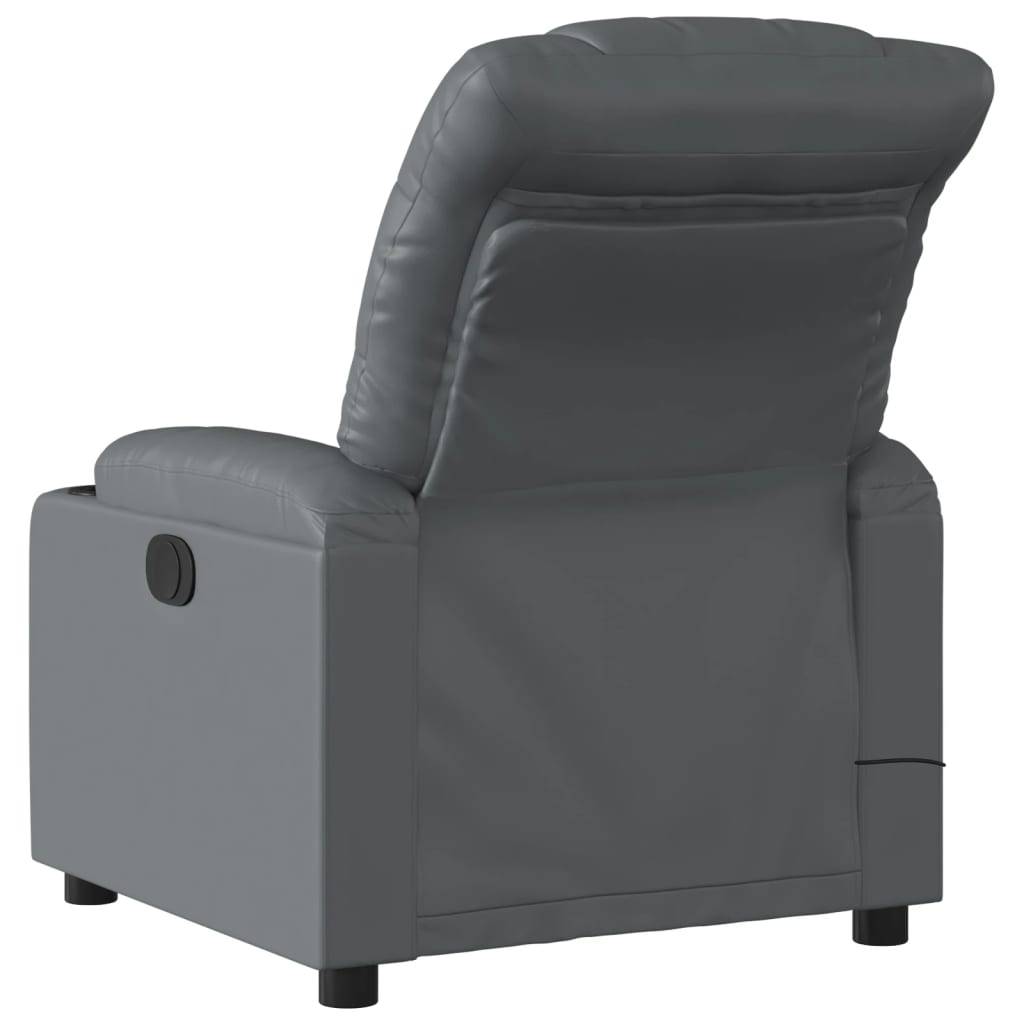 Fauteuil de massage inclinable électrique gris similicuir Fauteuils vidaXL   