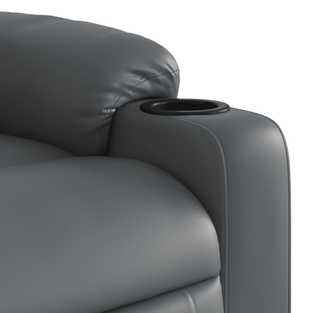 Fauteuil de massage inclinable électrique gris similicuir Fauteuils vidaXL   