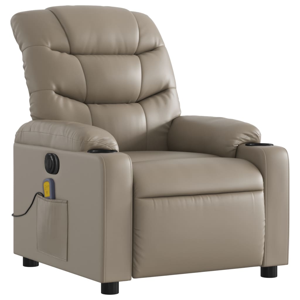 Fauteuil de massage inclinable électrique cappuccino similicuir Fauteuils vidaXL   