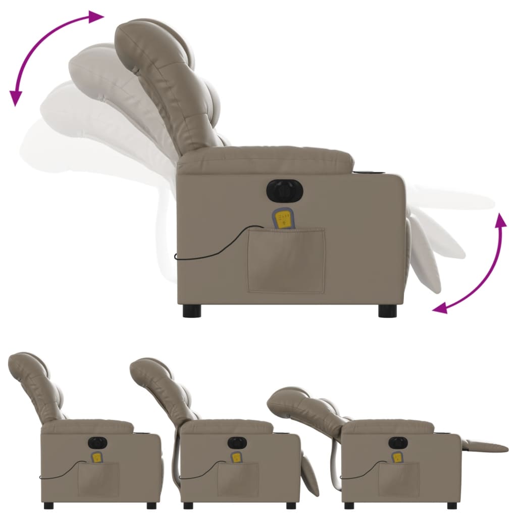 Fauteuil de massage inclinable électrique cappuccino similicuir Fauteuils vidaXL   