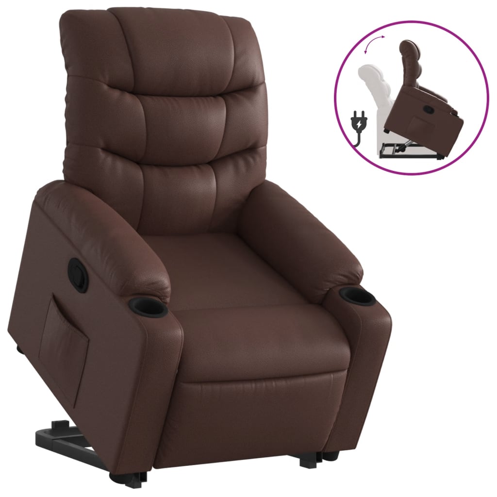 Fauteuil inclinable marron similicuir Fauteuils vidaXL   