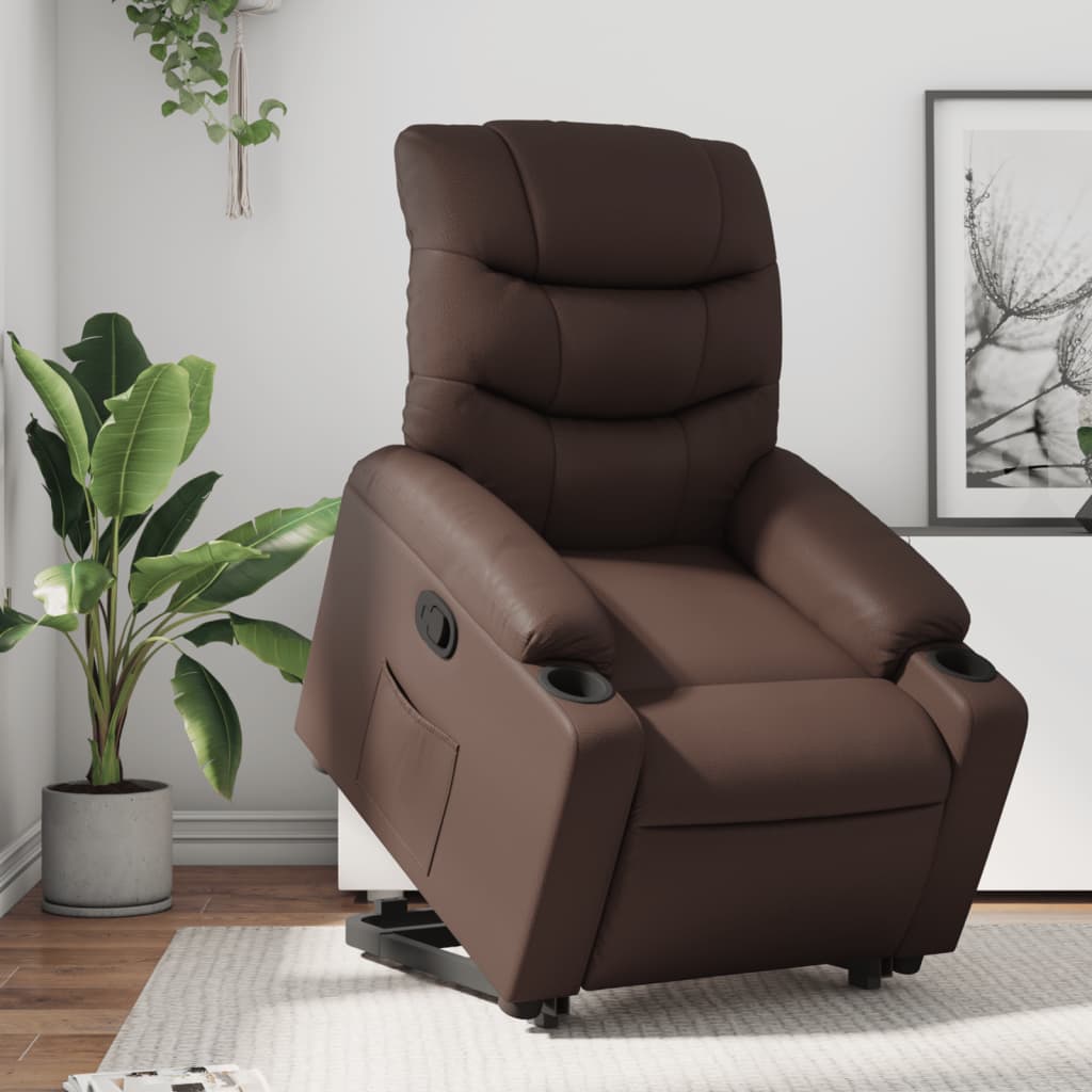 Fauteuil inclinable marron similicuir Fauteuils vidaXL   