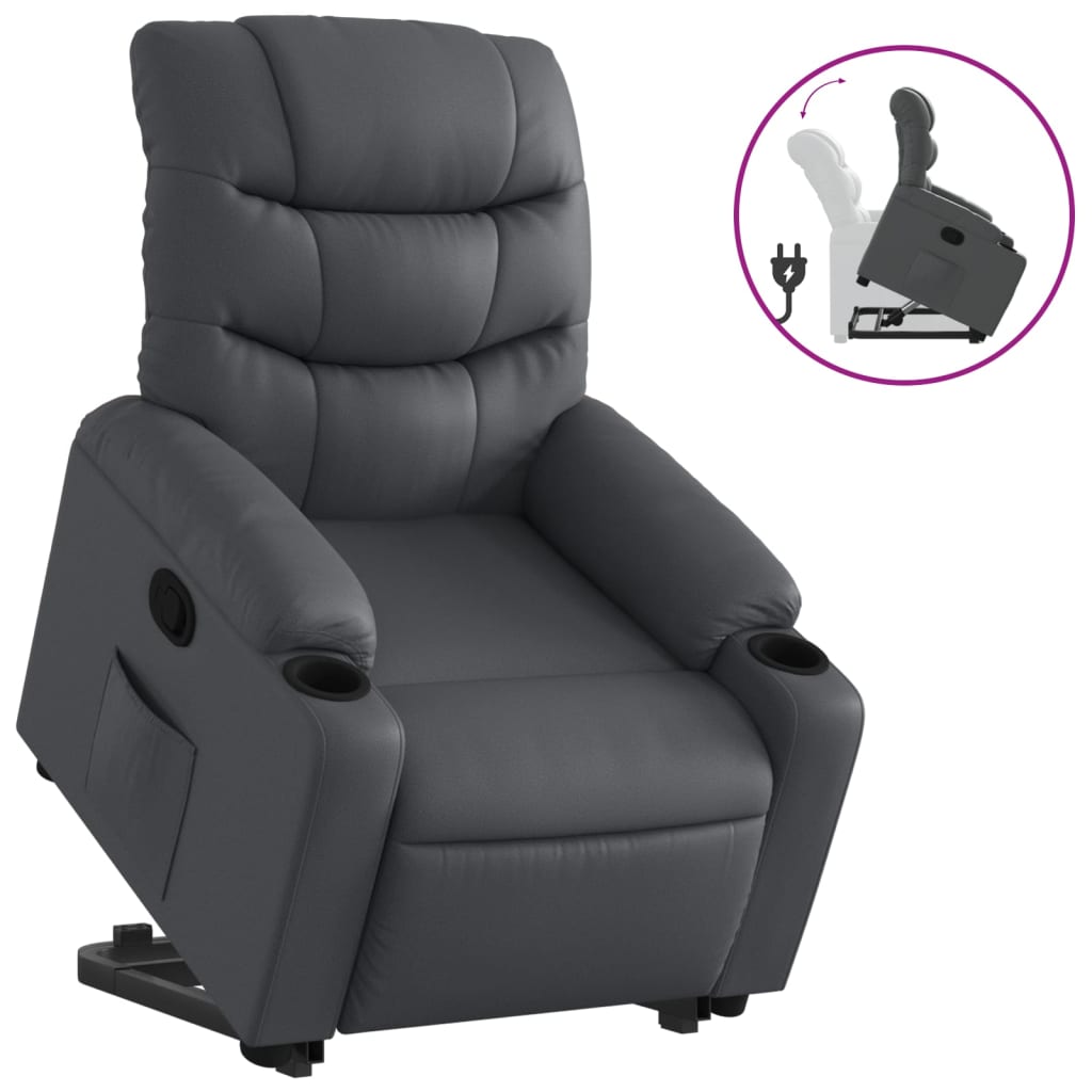 Fauteuil inclinable Gris Similicuir Fauteuils vidaXL   