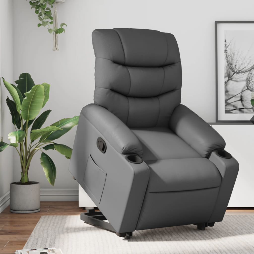 Fauteuil inclinable Gris Similicuir Fauteuils vidaXL   