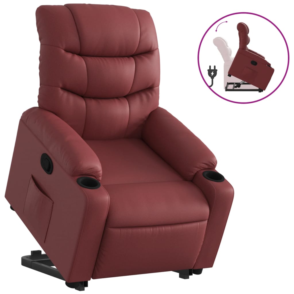 Fauteuil inclinable Rouge bordeaux Similicuir Fauteuils vidaXL   