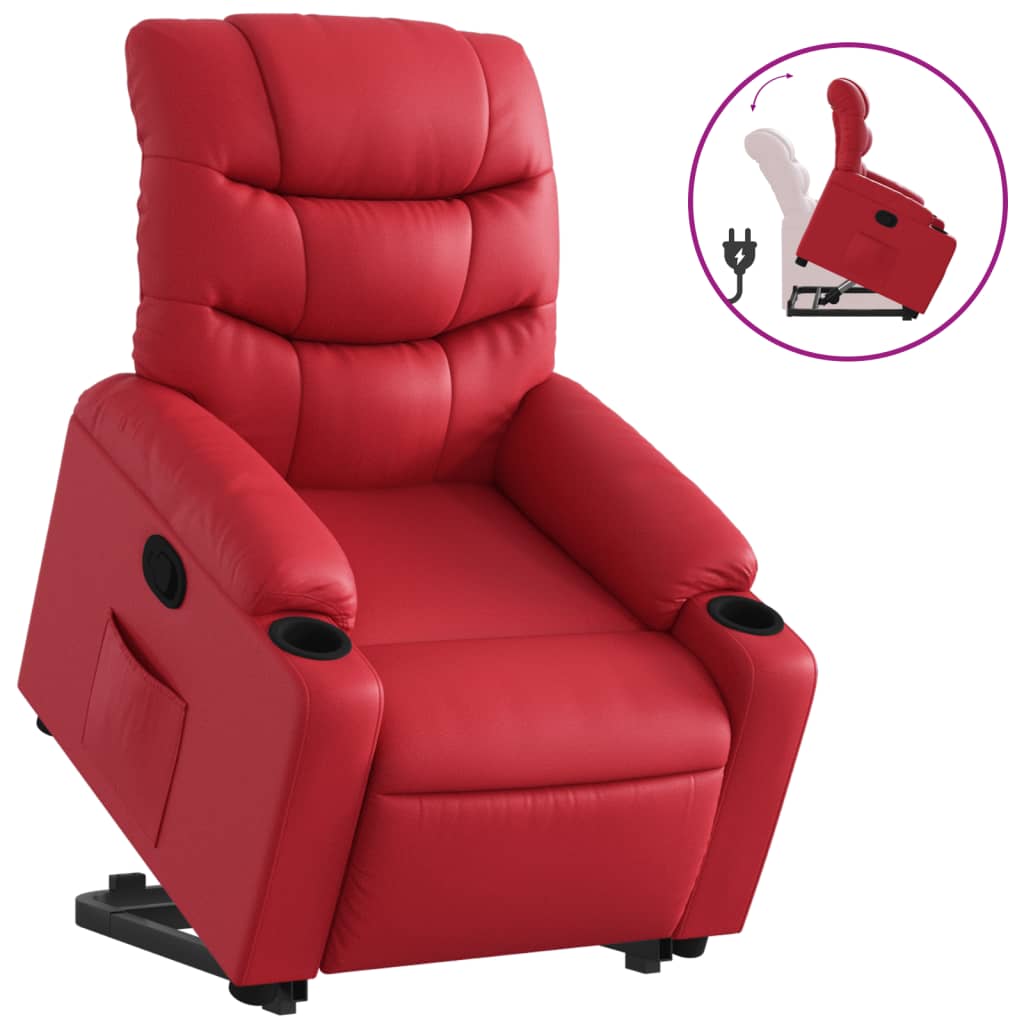 Fauteuil inclinable Rouge Similicuir Fauteuils vidaXL   