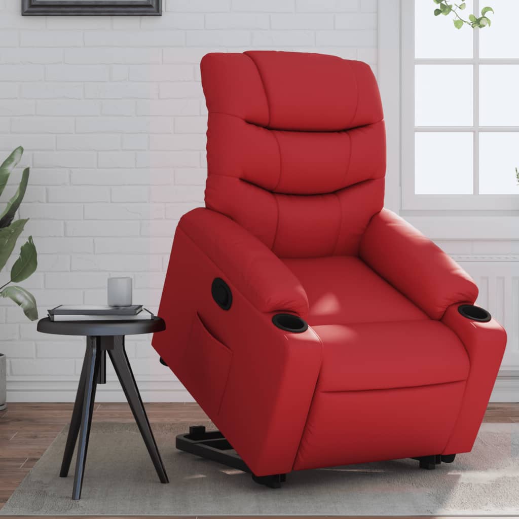 Fauteuil inclinable Rouge Similicuir Fauteuils vidaXL   