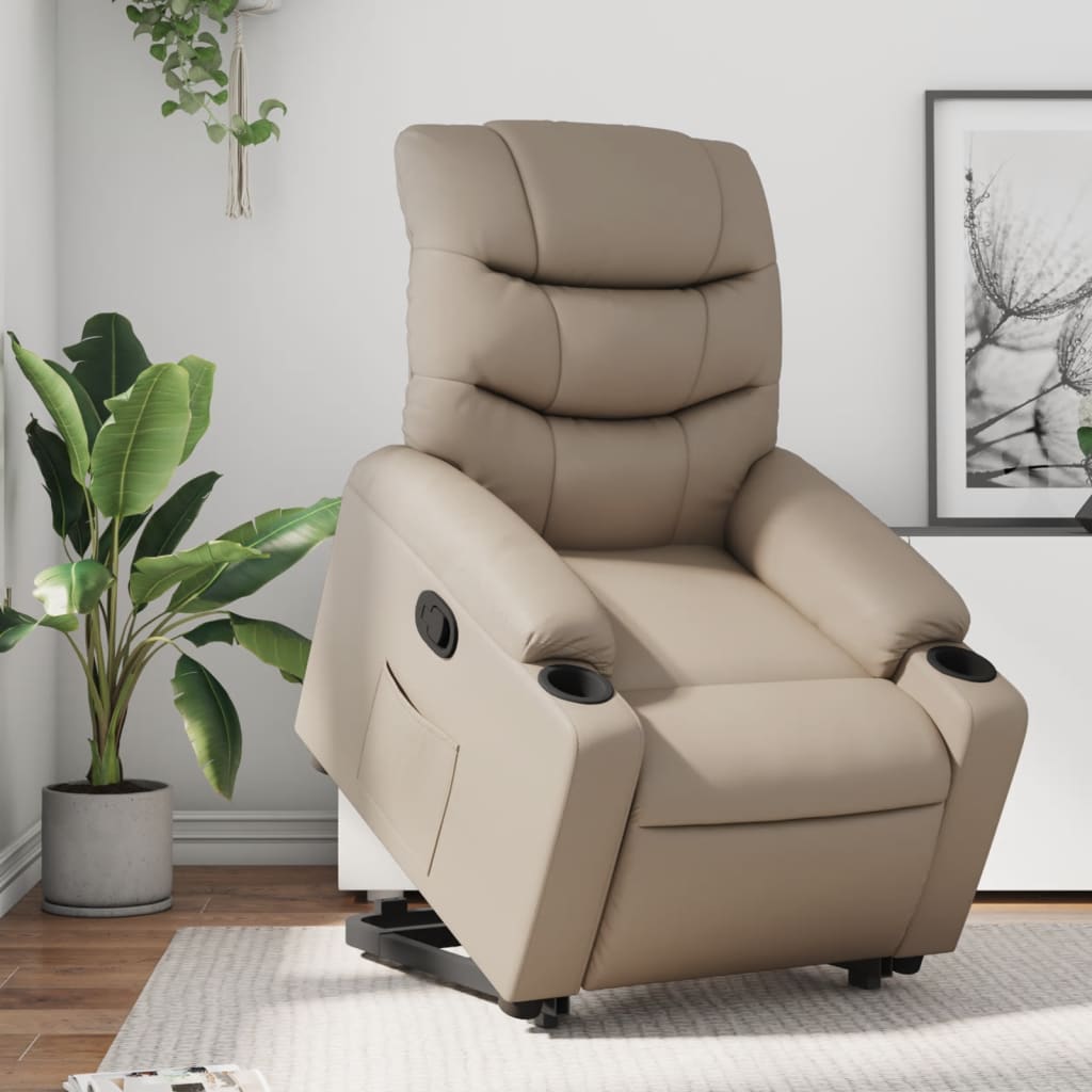 Fauteuil inclinable Cappuccino Similicuir Fauteuils vidaXL   