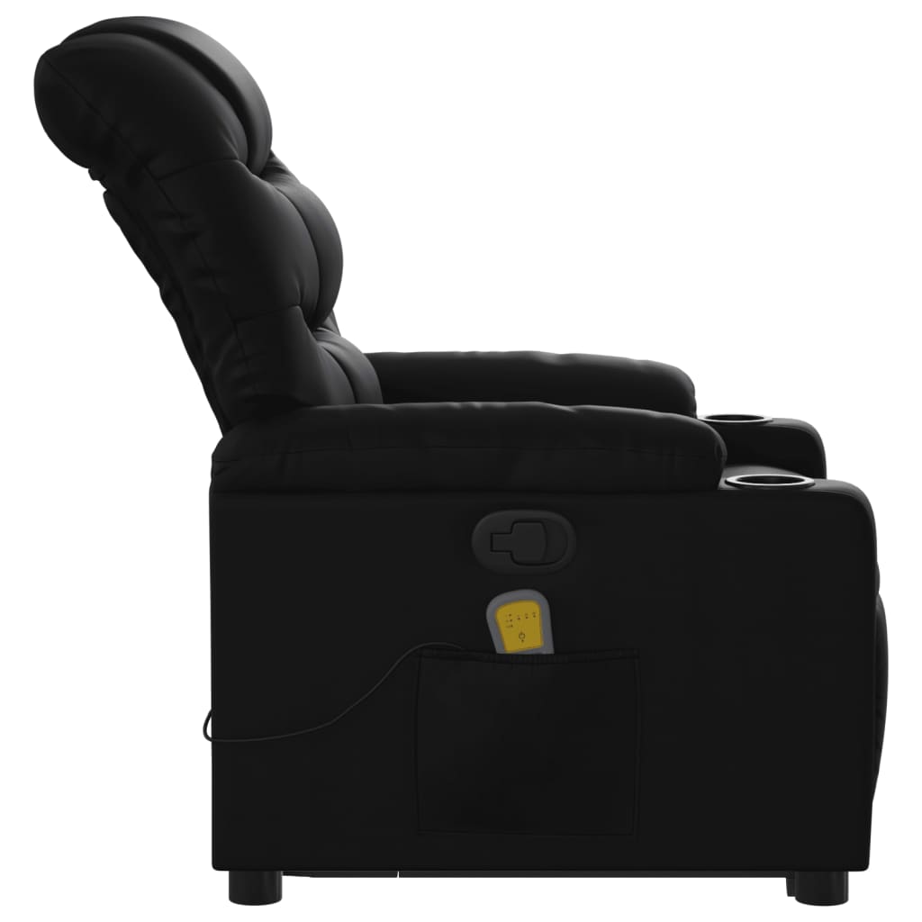 Fauteuil inclinable de massage Noir Similicuir Fauteuils vidaXL   