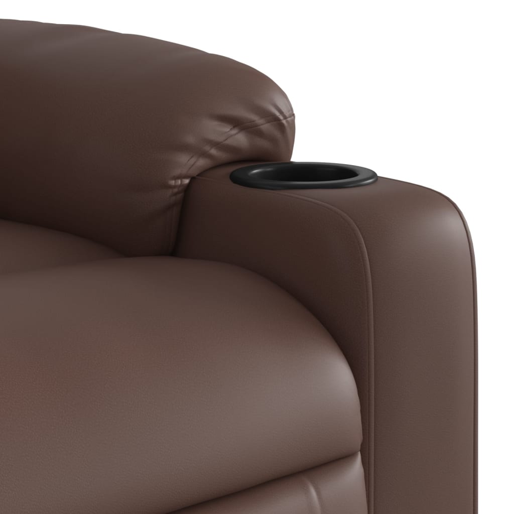 Fauteuil inclinable de massage Marron Similicuir Fauteuils vidaXL   