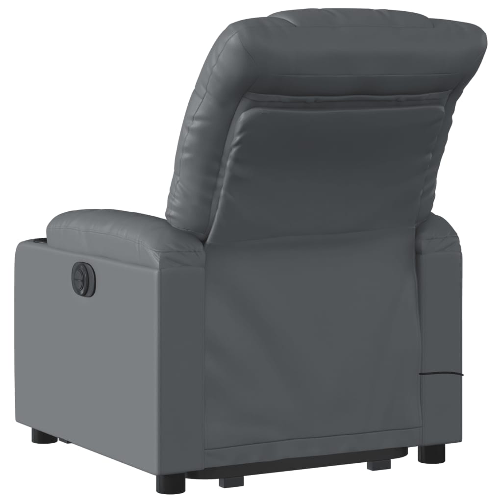 Fauteuil inclinable de massage Gris Similicuir Fauteuils vidaXL   