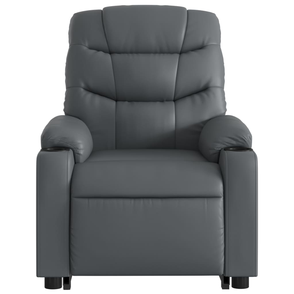 Fauteuil inclinable de massage Gris Similicuir Fauteuils vidaXL   