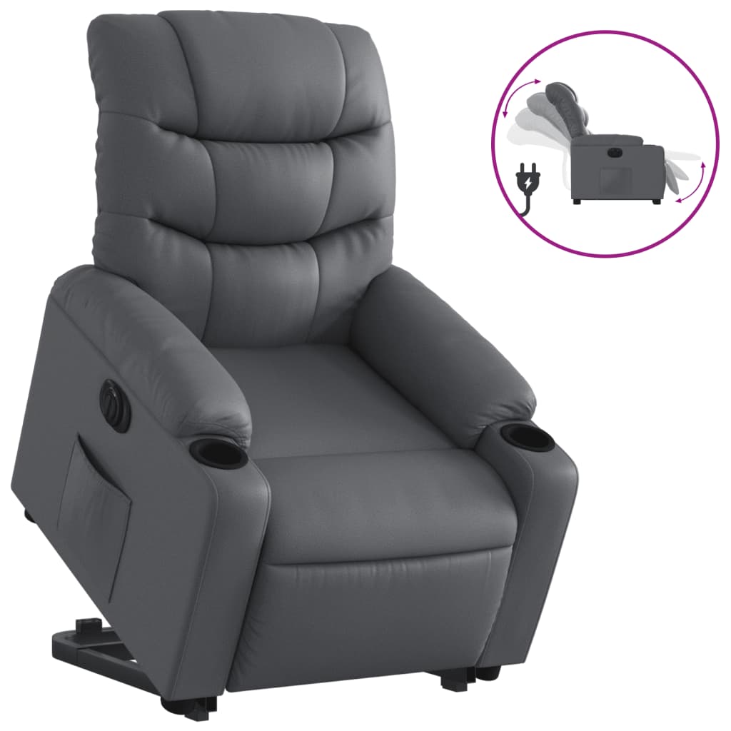 Fauteuil inclinable électrique gris similicuir Fauteuils vidaXL   