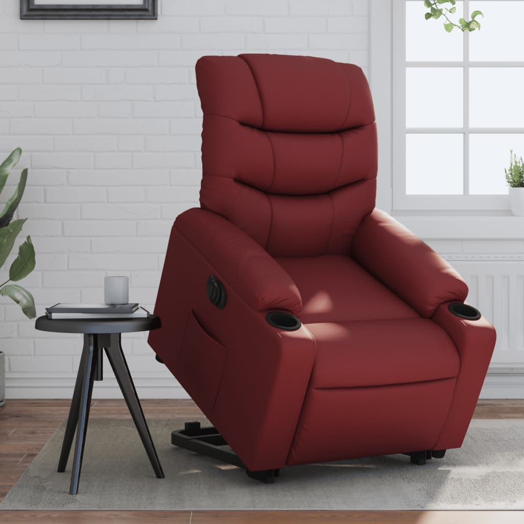 Fauteuil inclinable électrique rouge bordeaux similicuir Fauteuils vidaXL   