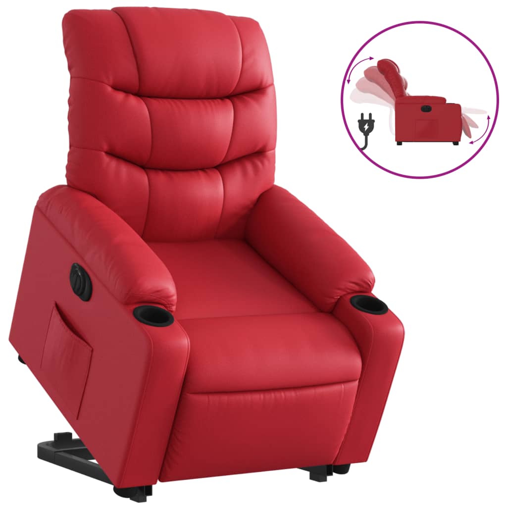 Fauteuil inclinable électrique rouge similicuir Fauteuils vidaXL   