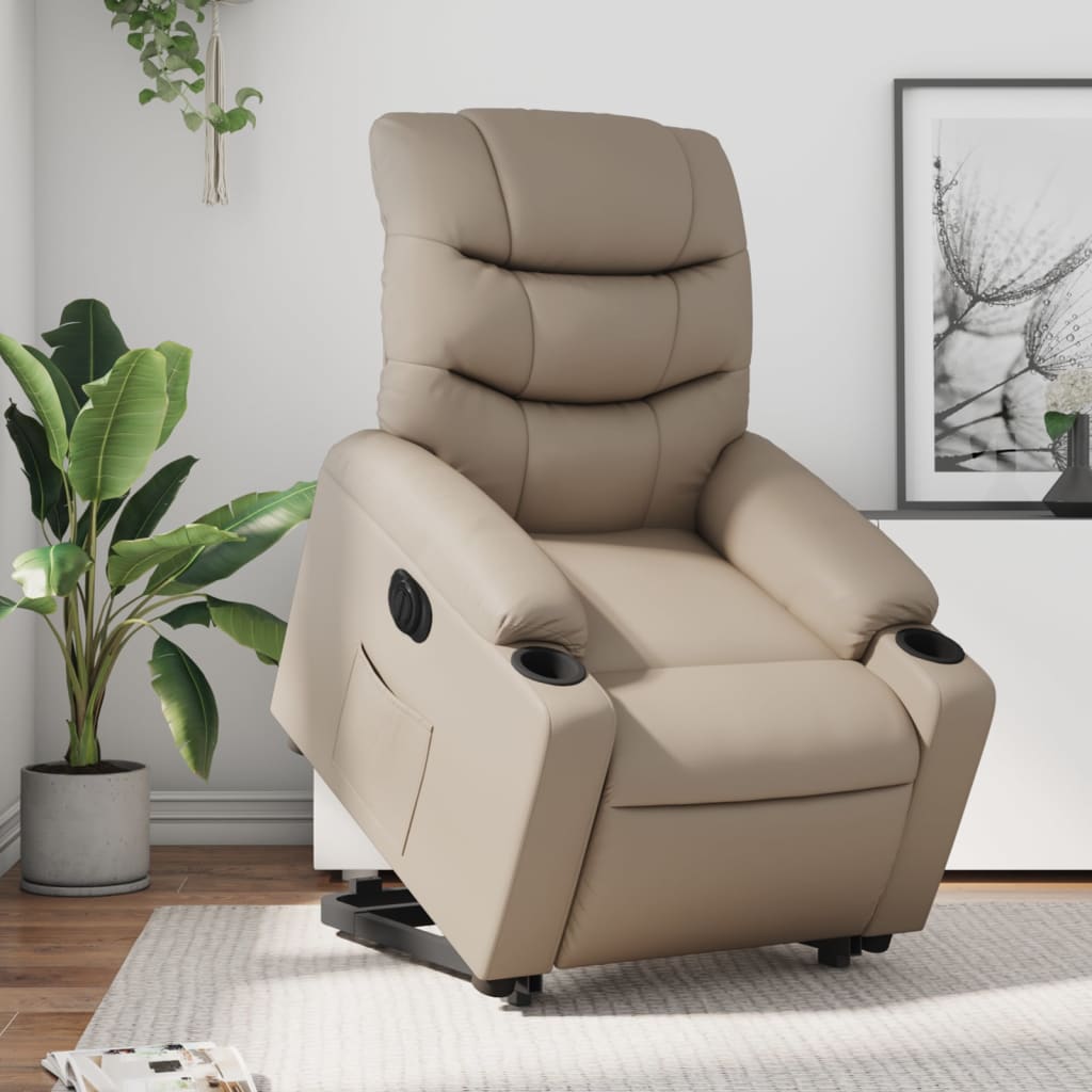 Fauteuil inclinable électrique cappuccino similicuir Fauteuils vidaXL   